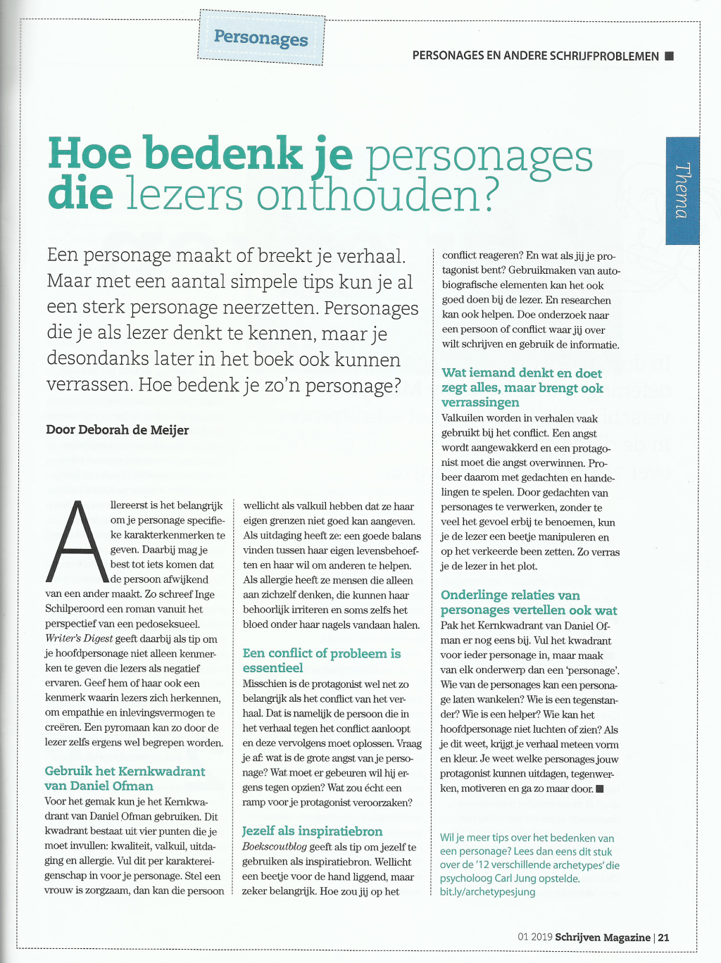 (Artikel) Hoe bedenk je personages die lezers&nbsp;onthouden?