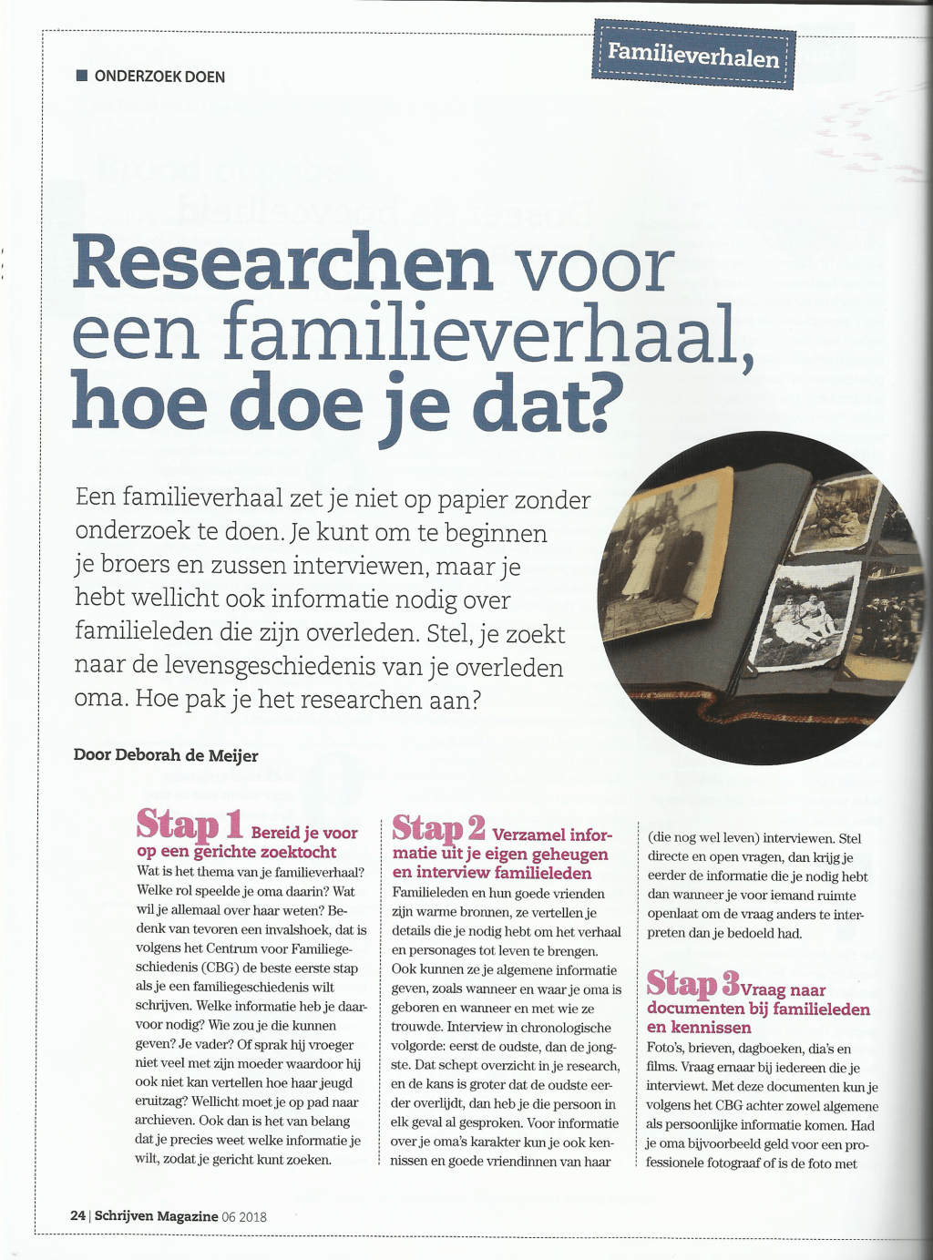 (Artikel) Researchen  voor een familieverhaal, hoe doe je&nbsp;dat?